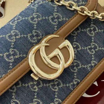 Gucci 826761 Gucci Go Small Shoulder Bag Blue Jeans