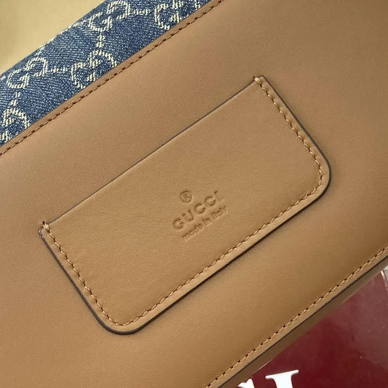 Gucci 826761 Gucci Go Small Shoulder Bag Blue Jeans