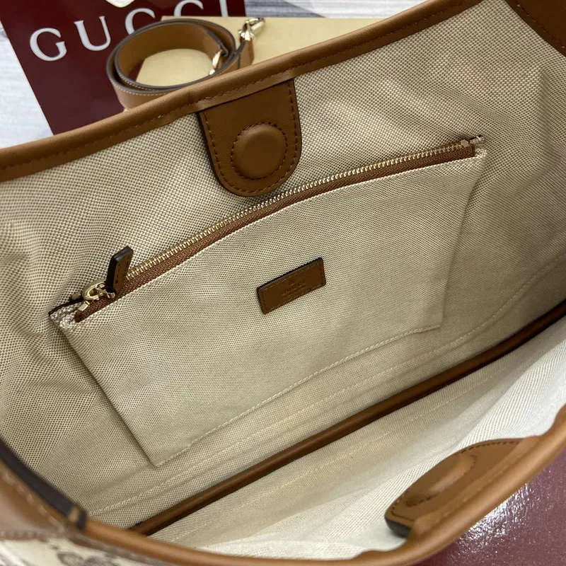 Gucci 834981 Gucci B Medium Shoulder Bag Brown Leather Trim