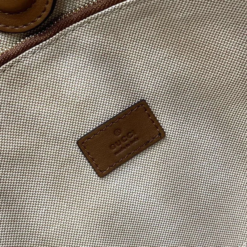 Gucci 834981 Gucci B Medium Shoulder Bag Brown Leather Trim