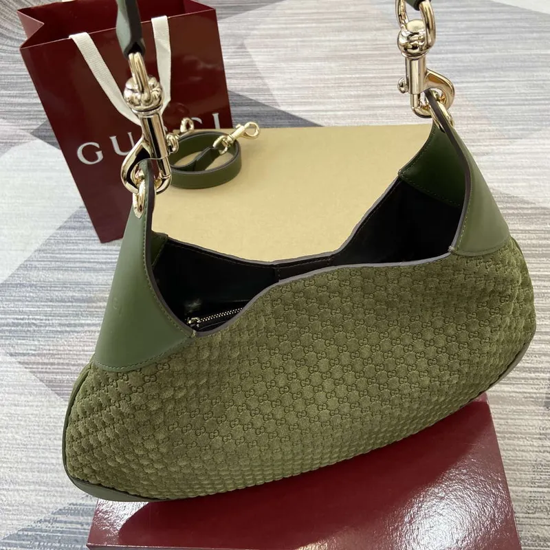Gucci 834981 Gucci B medium Shoulder Bag Dark green