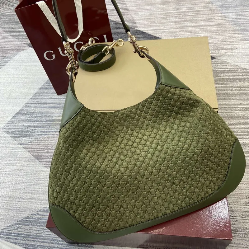 Gucci 834981 Gucci B medium Shoulder Bag Dark green