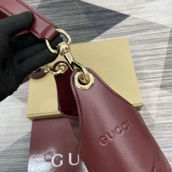 Gucci 834981 Gucci B medium Shoulder Bag Red Leather