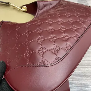 Gucci 834981 Gucci B medium Shoulder Bag Red Leather