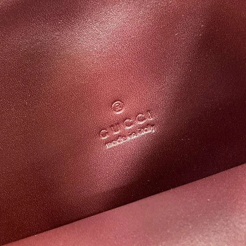 Gucci 834981 Gucci B medium Shoulder Bag Red Leather