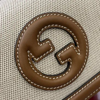 Gucci 815700 Gucci Blondie mini shoulder bag Beige cotton linen canvas