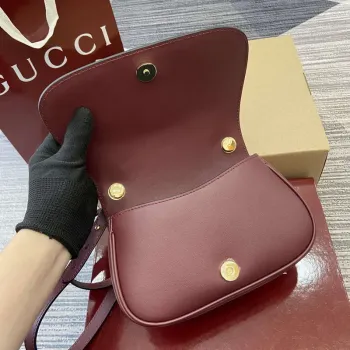 Gucci 815700 Gucci Blondie mini shoulder bag Suede leather Wine Red