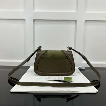 Gucci 815700 Gucci Blondie mini shoulder bag Suede leather Green