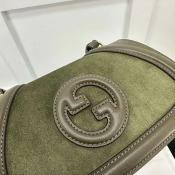 Gucci 815700 Gucci Blondie mini shoulder bag Suede leather Green