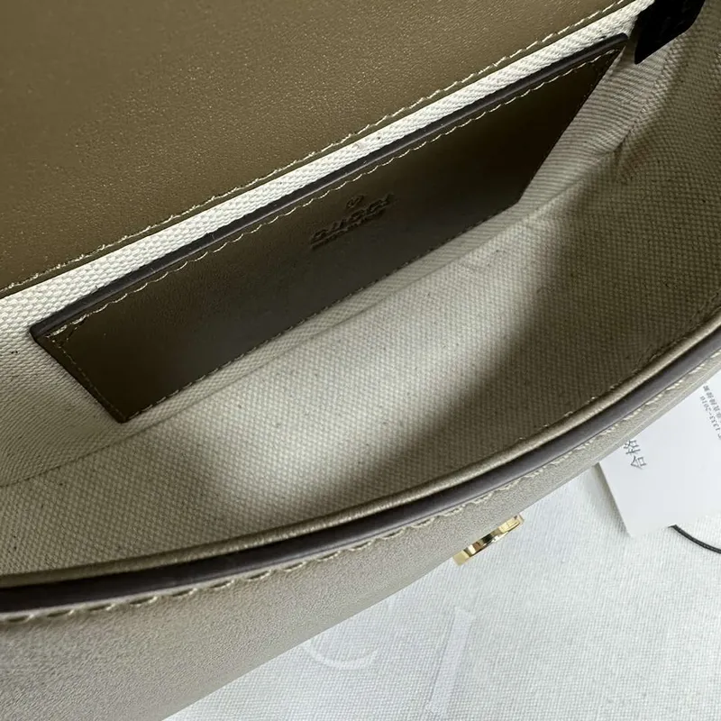 Gucci 815700 Gucci Blondie mini shoulder bag Suede leather Green