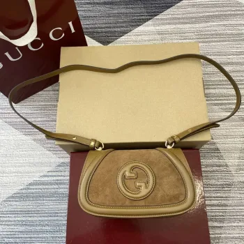 Gucci 815700 Gucci Blondie mini shoulder bag Suede leather Brown
