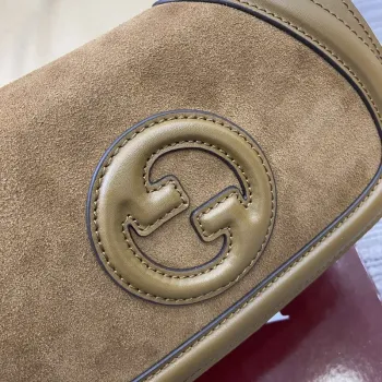 Gucci 815700 Gucci Blondie mini shoulder bag Suede leather Brown