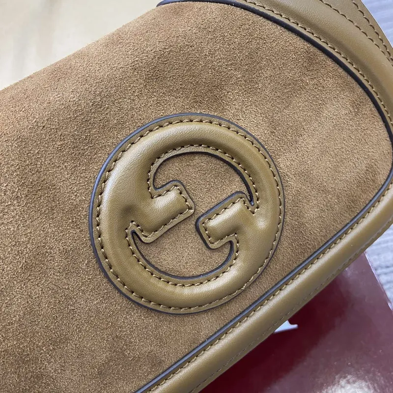 Gucci 815700 Gucci Blondie mini shoulder bag Suede leather Brown