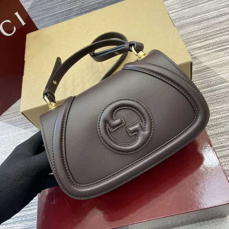 Gucci 815700 Gucci Blondie mini shoulder bag Dark brown Leather