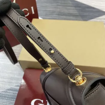 Gucci 815700 Gucci Blondie mini shoulder bag Dark brown Leather