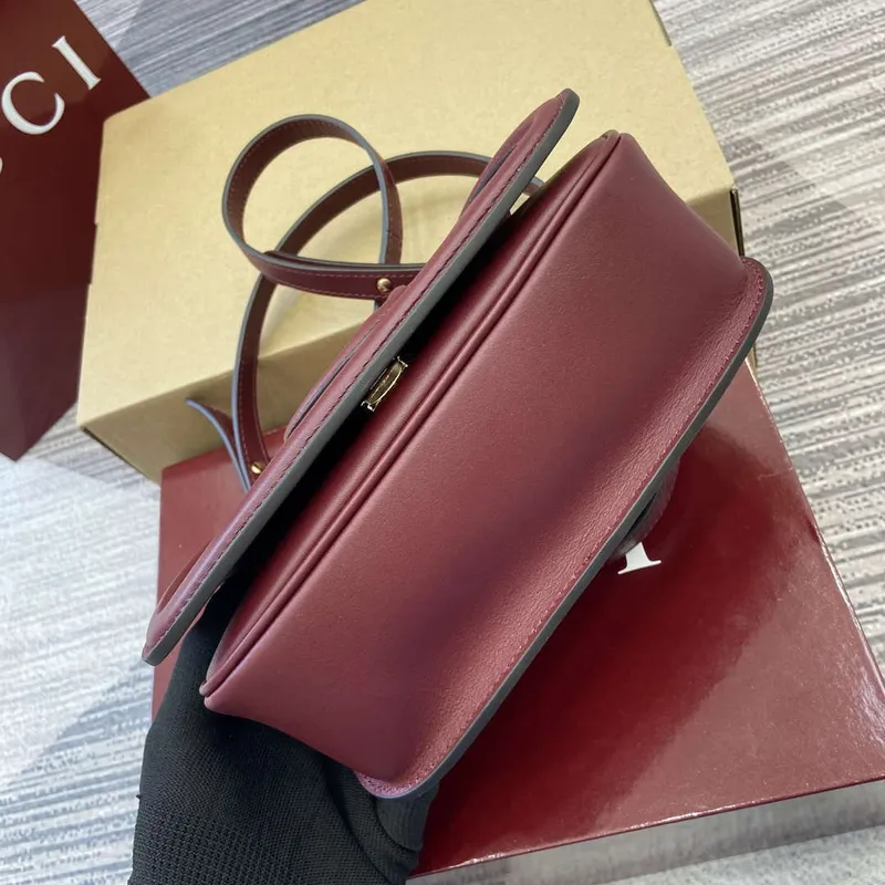 Gucci 815700 Gucci Blondie mini shoulder bag Wind red Leather