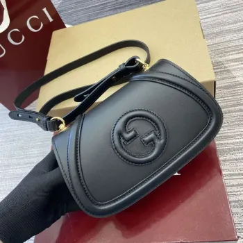 Gucci 815700 Gucci Blondie mini shoulder bag Black Leather