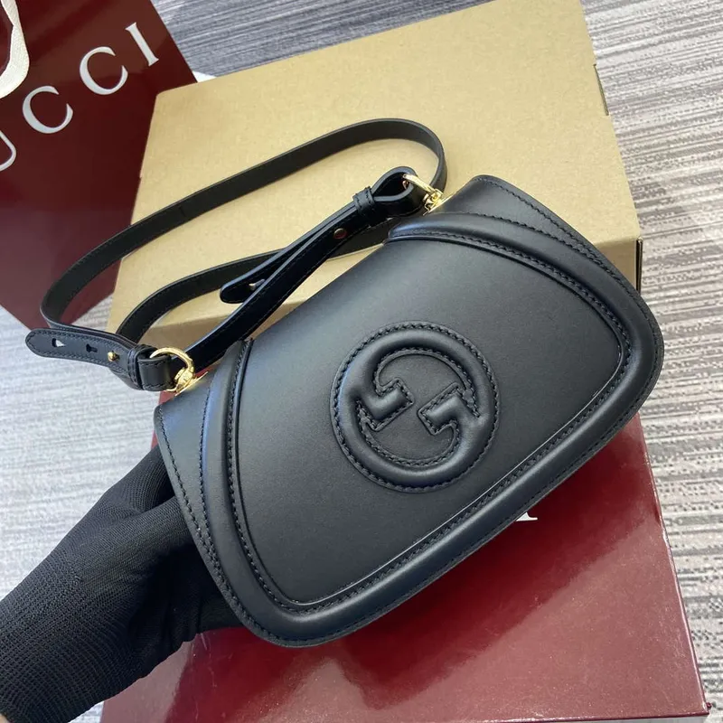 Gucci 815700 Gucci Blondie mini shoulder bag Black Leather