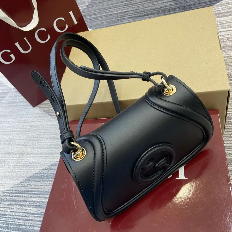 Gucci 815700 Gucci Blondie mini shoulder bag Black Leather