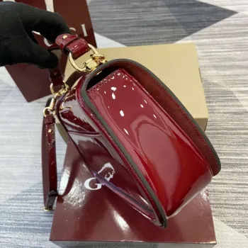 Gucci 815719 Gucci Blondie Medium top handle bag Patent Leather Red