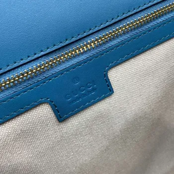 Gucci 815719 Gucci Blondie Medium top handle bag Blue suede