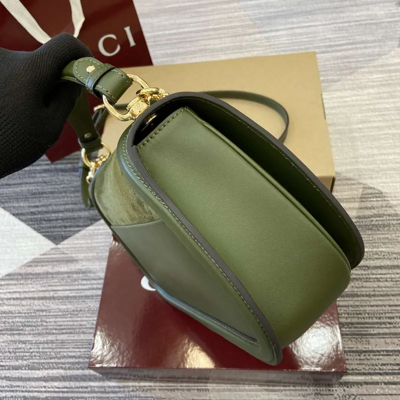 Gucci 815719 Gucci Blondie Medium top handle bag Green suede