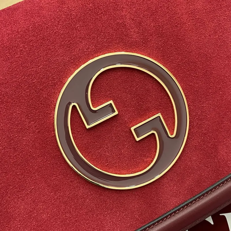 Gucci 815719 Gucci Blondie Medium top handle bag Red and  Wine Red suede