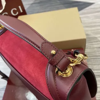 Gucci 815719 Gucci Blondie Medium top handle bag Red and  Wine Red suede