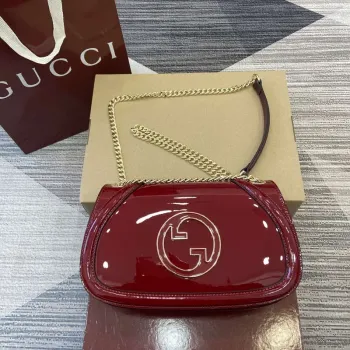 Gucci 815715 Gucci Blondie small shoulder bag Patent Leather Red