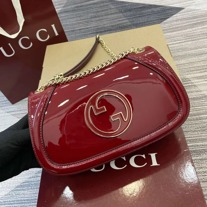 Gucci 815715 Gucci Blondie small shoulder bag Patent Leather Red