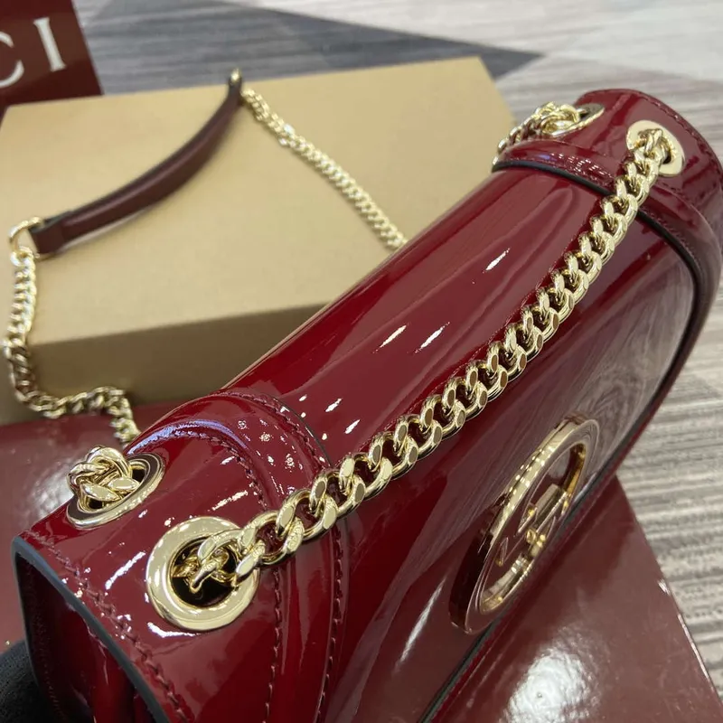 Gucci 815715 Gucci Blondie small shoulder bag Patent Leather Red