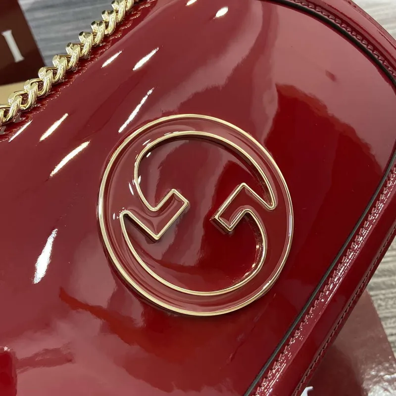 Gucci 815715 Gucci Blondie small shoulder bag Patent Leather Red