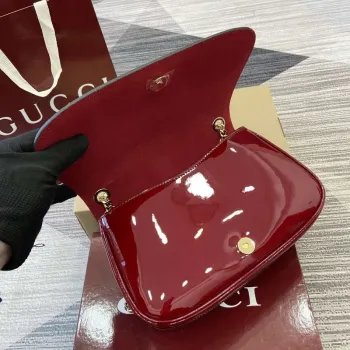 Gucci 815715 Gucci Blondie small shoulder bag Patent Leather Red