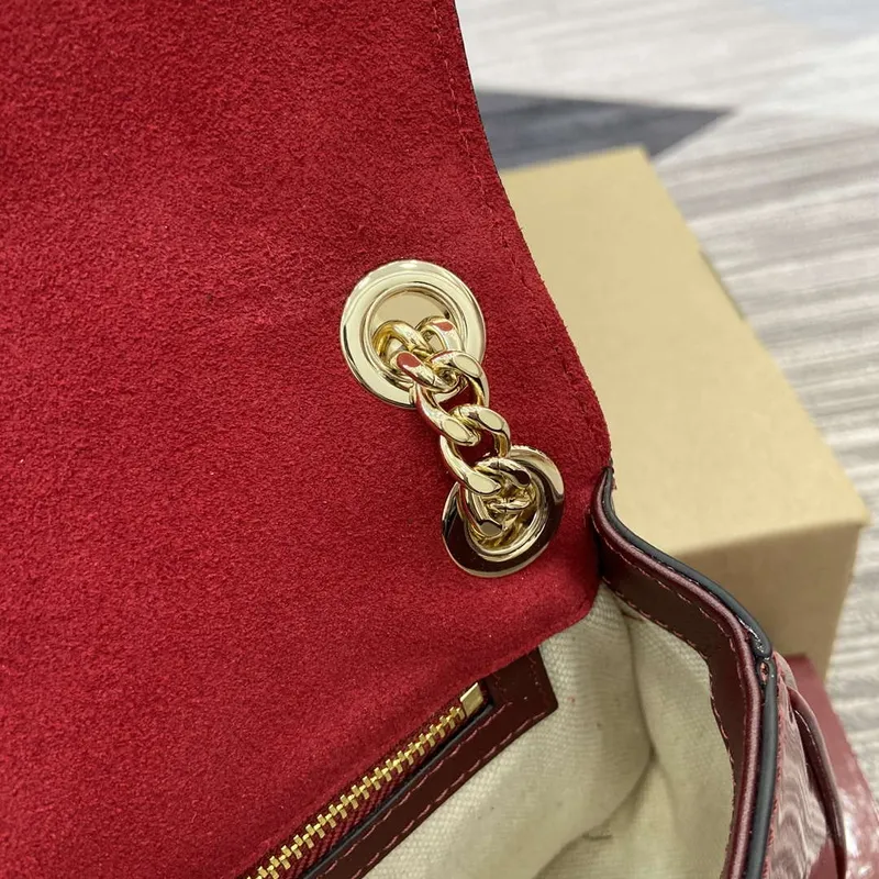 Gucci 815715 Gucci Blondie small shoulder bag Patent Leather Red