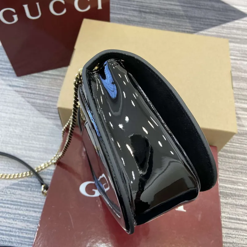 Gucci 815715 Gucci Blondie small shoulder bag Patent Leather Black