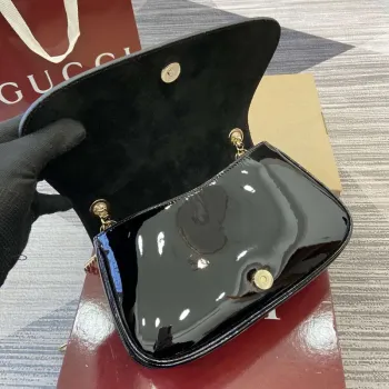 Gucci 815715 Gucci Blondie small shoulder bag Patent Leather Black