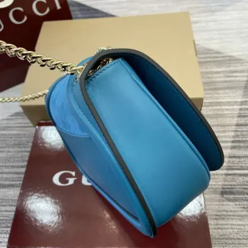 Gucci 815715 Gucci Blondie small shoulder bag Blue Suede Leather