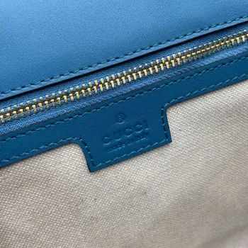 Gucci 815715 Gucci Blondie small shoulder bag Blue Suede Leather