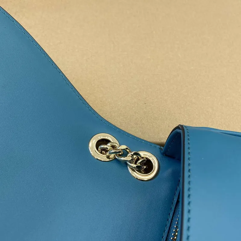 Gucci 815715 Gucci Blondie small shoulder bag Blue Suede Leather