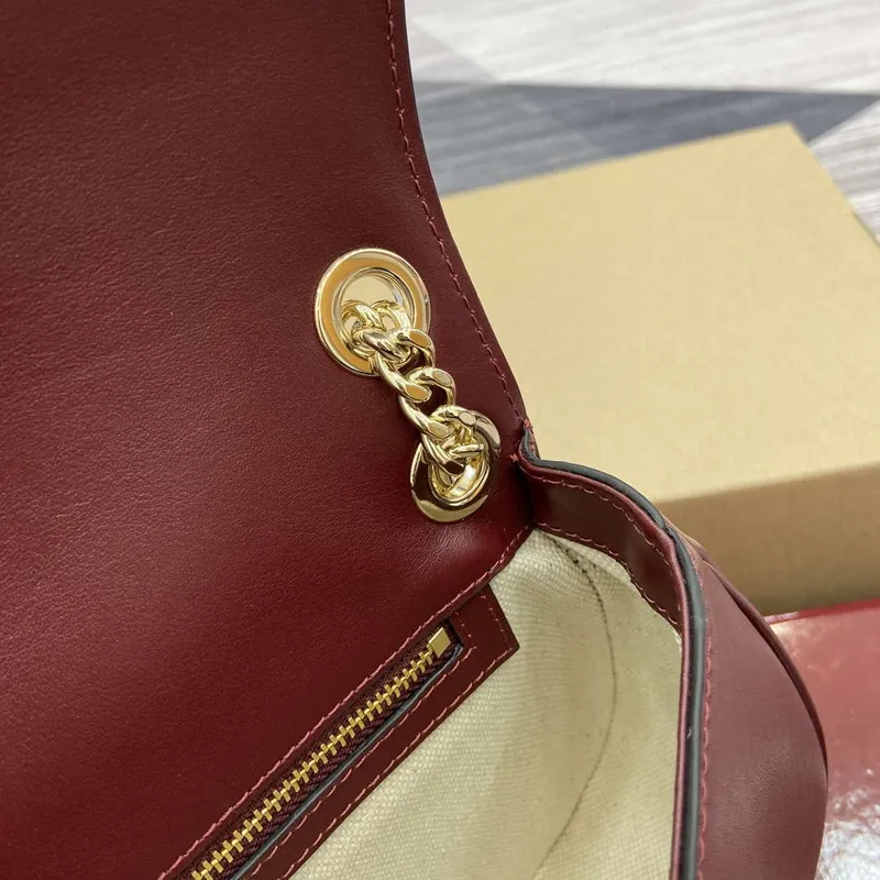 Gucci 815715 Gucci Blondie small shoulder bag Red and Wine red Suede Leather
