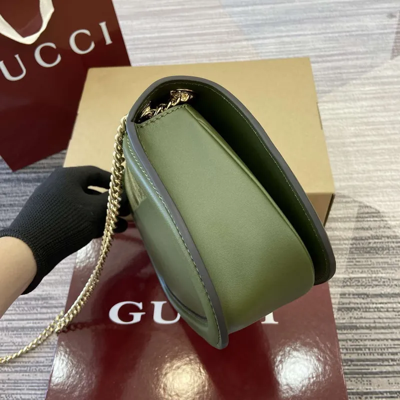 Gucci 815715 Gucci Blondie small shoulder bag Green Suede Leather