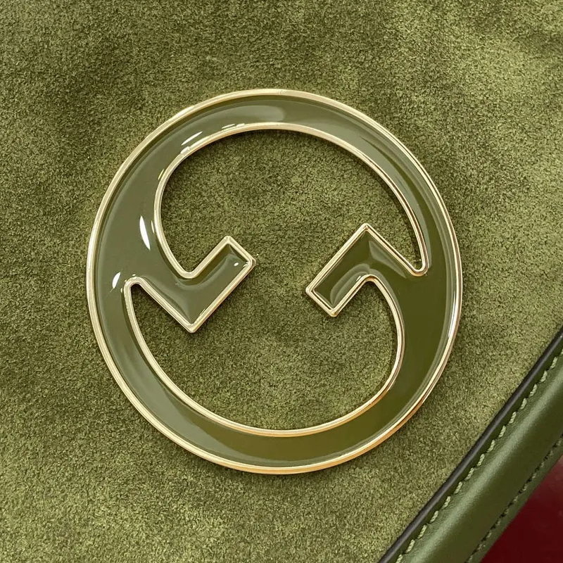 Gucci 815715 Gucci Blondie small shoulder bag Green Suede Leather