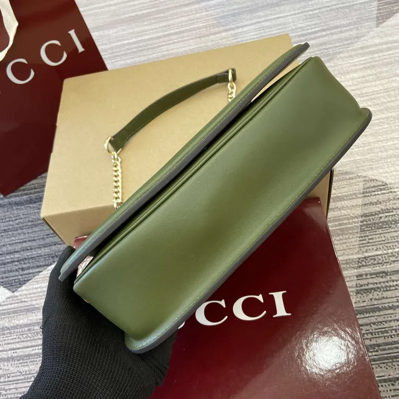 Gucci 815715 Gucci Blondie small shoulder bag Green Suede Leather
