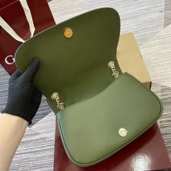 Gucci 815715 Gucci Blondie small shoulder bag Green Suede Leather