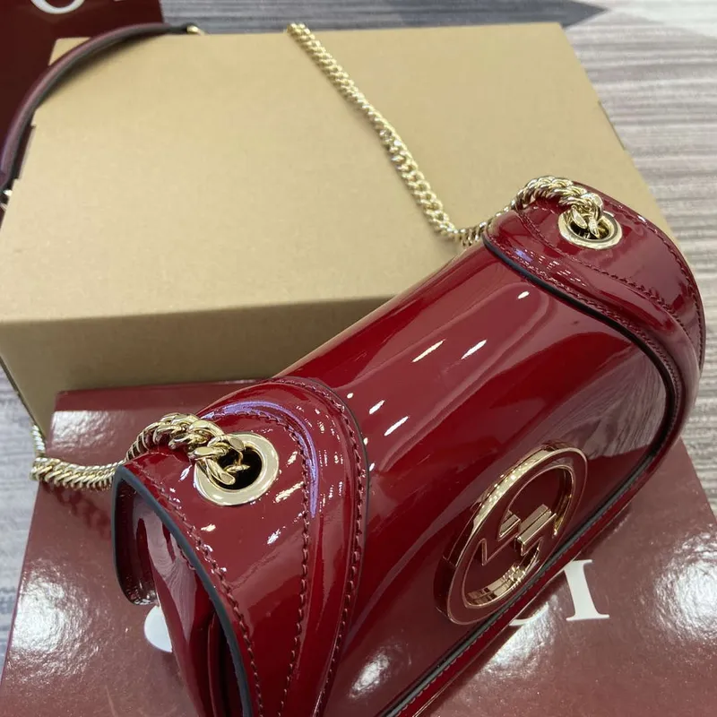Gucci 815711 Gucci Blondie mini shoulder bag Patent Leather Red