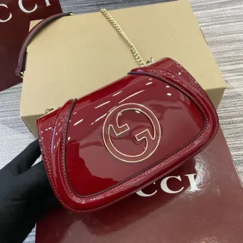 Gucci 815711 Gucci Blondie mini shoulder bag Patent Leather Red