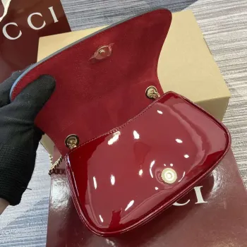 Gucci 815711 Gucci Blondie mini shoulder bag Patent Leather Red
