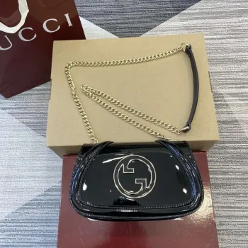 Gucci 815711 Gucci Blondie mini shoulder bag Patent Leather Black