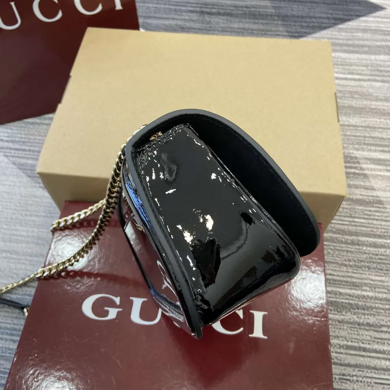 Gucci 815711 Gucci Blondie mini shoulder bag Patent Leather Black