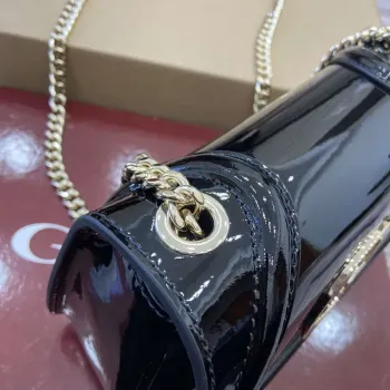 Gucci 815711 Gucci Blondie mini shoulder bag Patent Leather Black